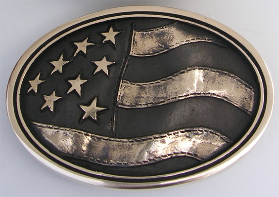 Old Glory American Flag Buckle Solid Brass Made in the USA